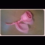紙ナプキンを使った薔薇の折り方、作り方